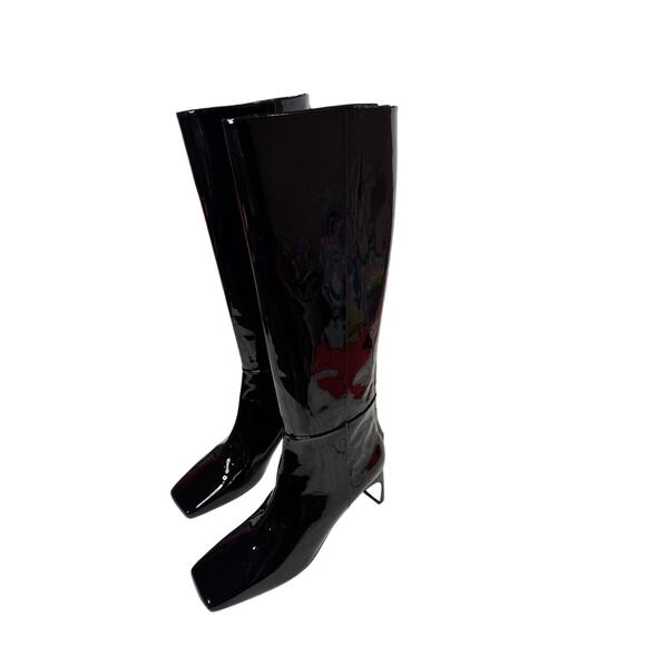 Aeyde Black Patent leather Tove Knee High Boot size 41  /US 10 - Picture 11 of 16
